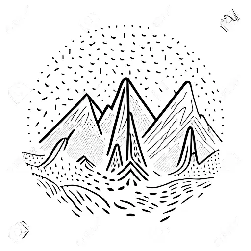 A Majestic Mountain Range With A Musical Staff And Notes Flowing Through It