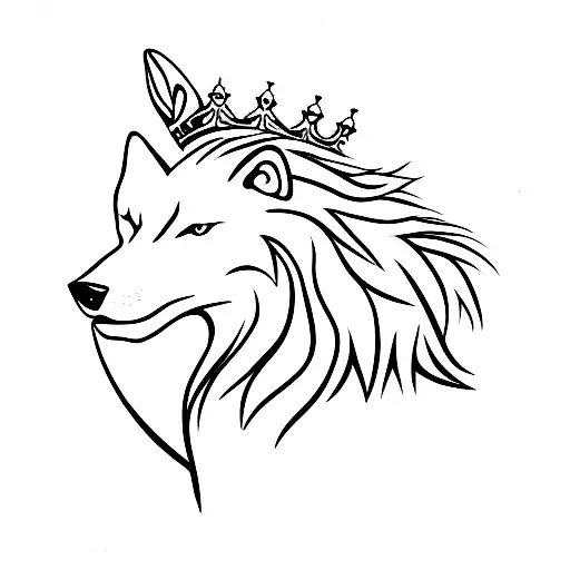 Strong Wolf With Queen Crown