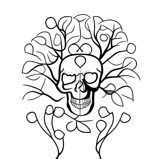 Colourful Tree On A Skull