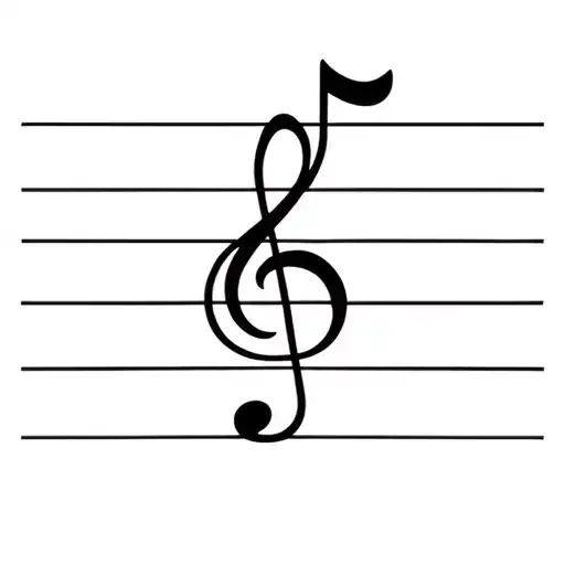 Beach Music Note Intertwined Simple Small