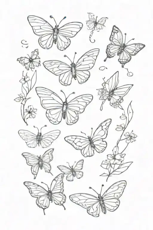 3 Small Flying Butter Fly