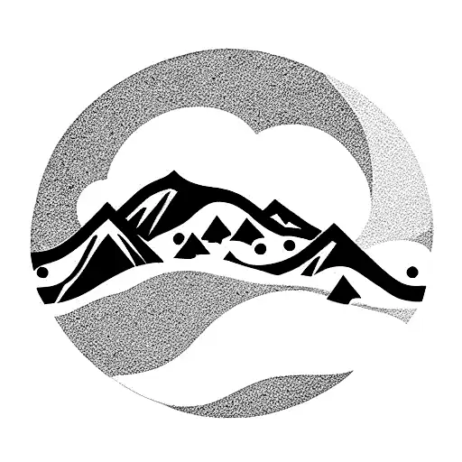 Otter Silhouette Filled With Mountain And River Landscape