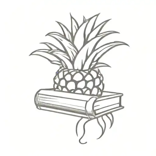 Book And Pineapple As One Piece