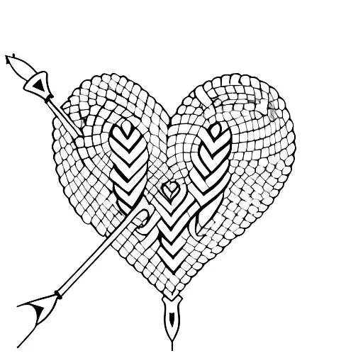 Bow And Arrow With A Heart Shaped Tip