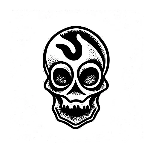 Skull With Flame