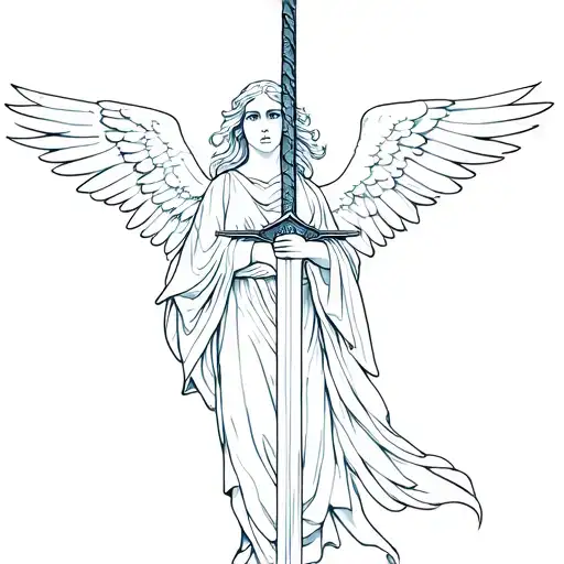 Angel With Sword Going