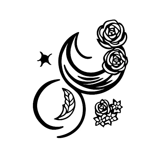 Half Moon With Flowers Magical