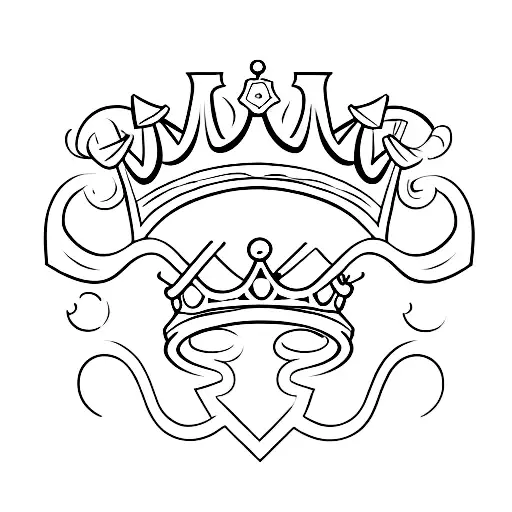 Letter T With W-shaped Crown