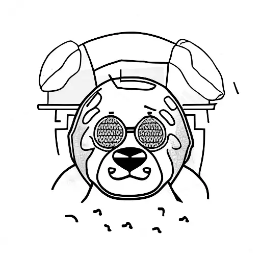 Oso Panda Con Una Cicatriz En Forma De Rayo En La Frente Aguantando Una Hamburguesa Y Juegos De Mesa