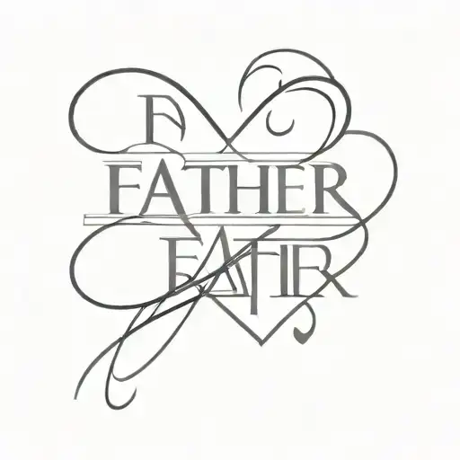 Create A Tattoo Design In Honor Of My Father With The Father Word And A Heart