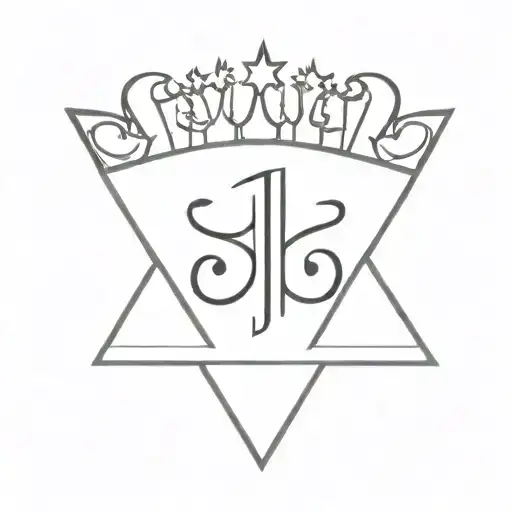 Black Spade Symbol Pointing Up With A Crown On Top With A J Written