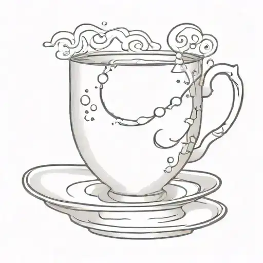 Teacup With Steam Forming The Shape Of The Moon