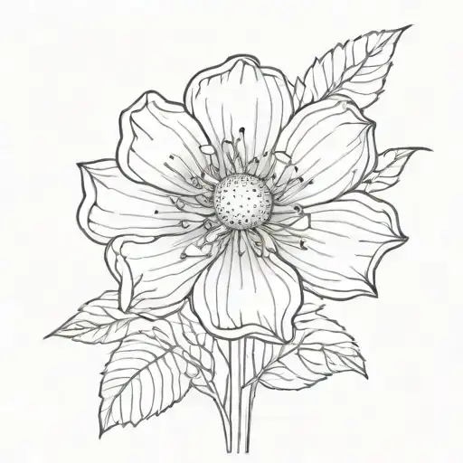 Cosmos Flower With Stem Growing