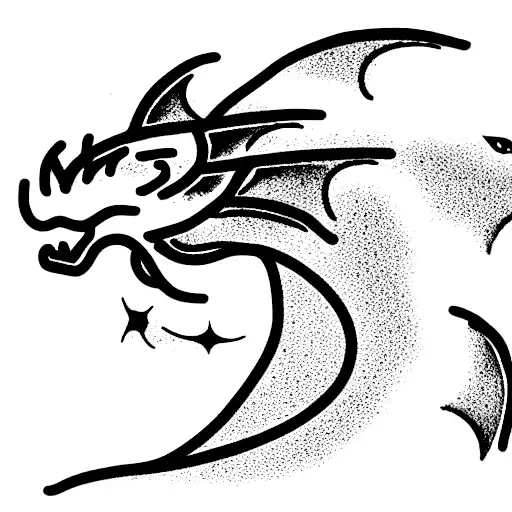 Dragon Pasando Por Una Nube