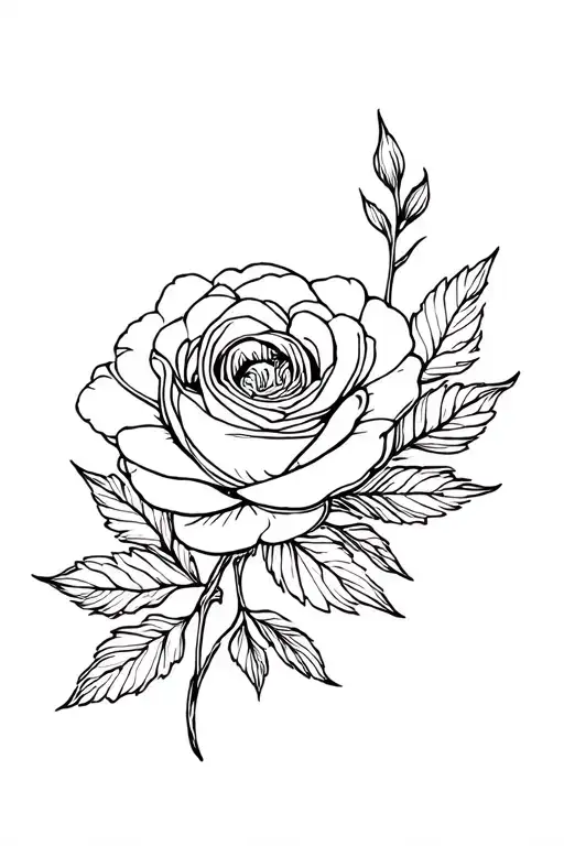 Rose And Marigold Flower