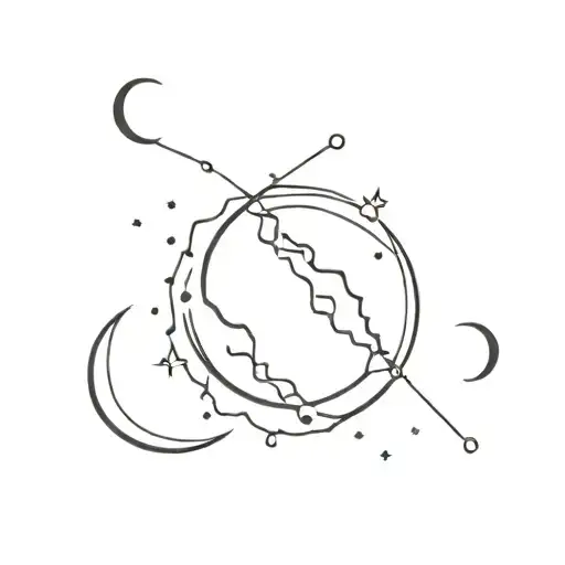 Cancer Zodiac Constellation With Moon In The Background