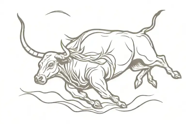 Bucking Bull Jumping With Cowboy