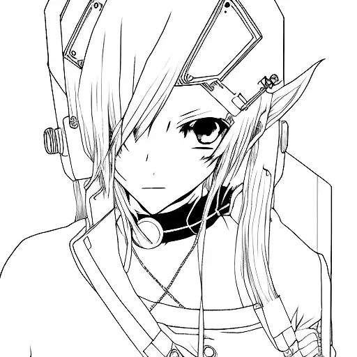 Anime Girl Cyberpunk Tattoo