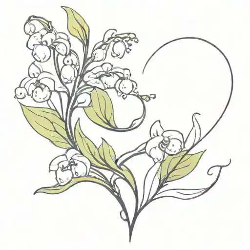 Lily Of The Valley And Orchids In The Shape Of A Heart