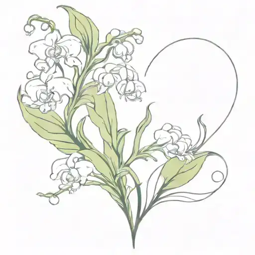 Lily Of The Valley And Orchids In The Shape Of A Heart