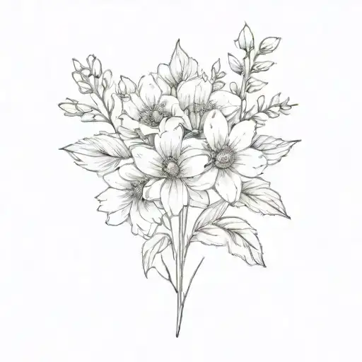 August And November Birth Flower Spine Tat