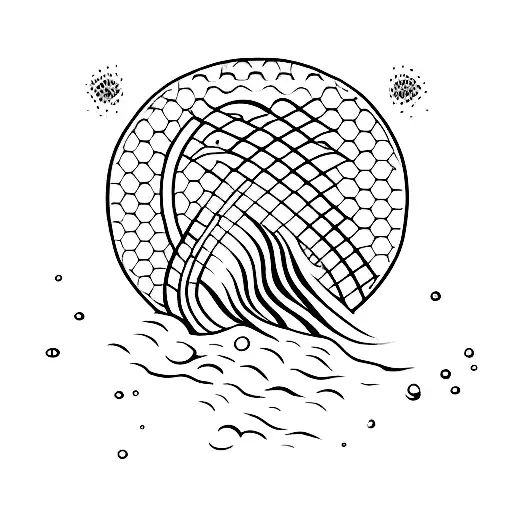 A Minimalist Tattoo Of An Aquarius Symbol Formed By Water Waves