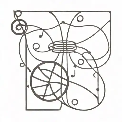 Basketball And Music Note Intertwined