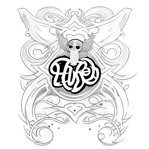 Tattoo Of The Name Luke Using Negative Space