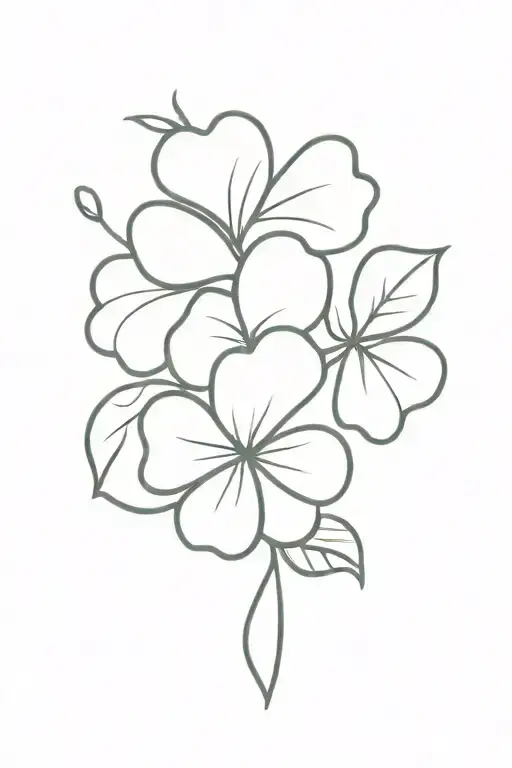 Four Leaf Clover And Rose