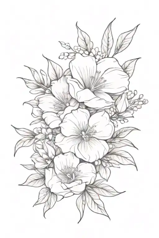 August May April Birth Flower Bouqet Tied