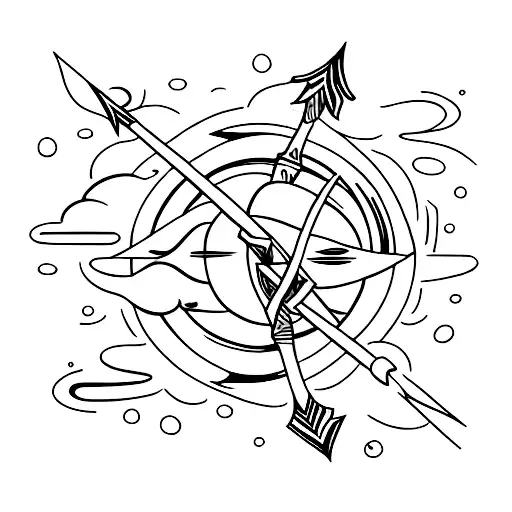 Bow And Arrow And Fire And Jupiter