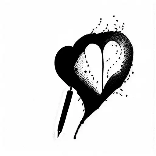 A Pen That Colors A Realistic Red Broken Heart From Inside