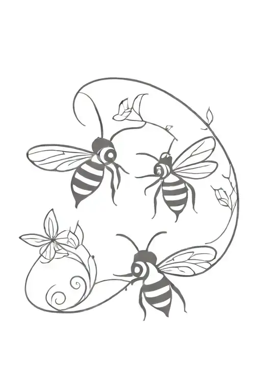 Bee And Butterfly Dancing