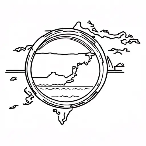 Puerto Rico Map Beach Through Camera Lens