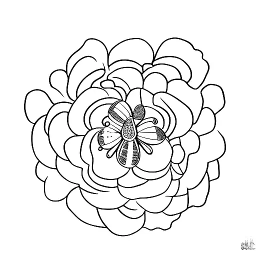 A Minimalist Tattoo Of A Ladybug Perched On A Flower