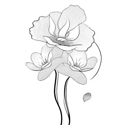 Two Flowers On A Black Background