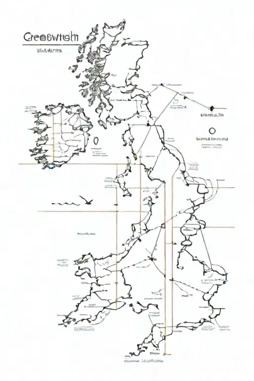 Greenwich Meridian Line With Map Of Uk