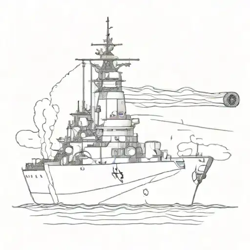 Uss Texas Firing Guns Normady