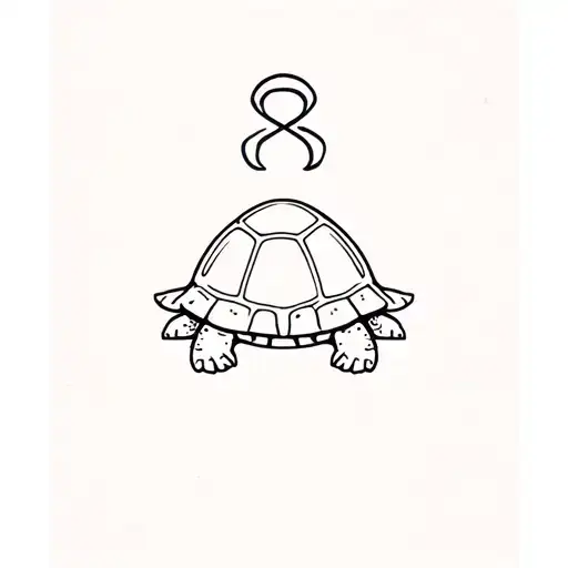 Cute Turtle With An Addiction Recovery Symbol