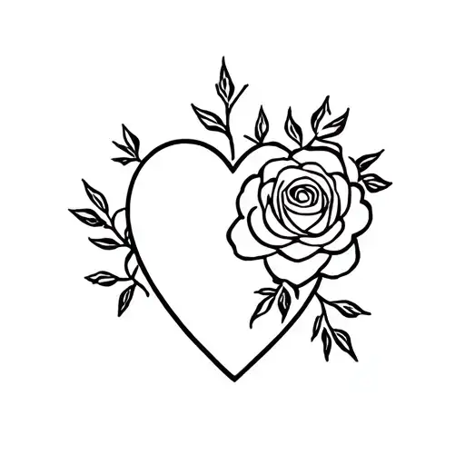 Heart With Rose And Vine Wrapping