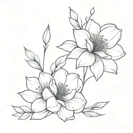 Realistic Flower Line