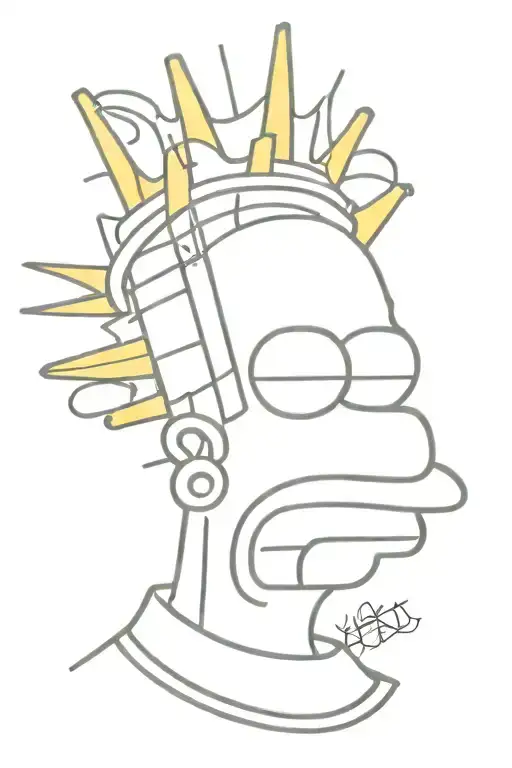 Homer Simpson In Style Of Basquiat Crown