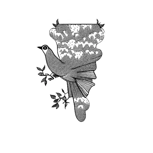 A Bird Flying Over A Tree