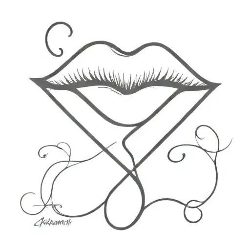Abinfinity Symbol Made And A Lips Like Kissed