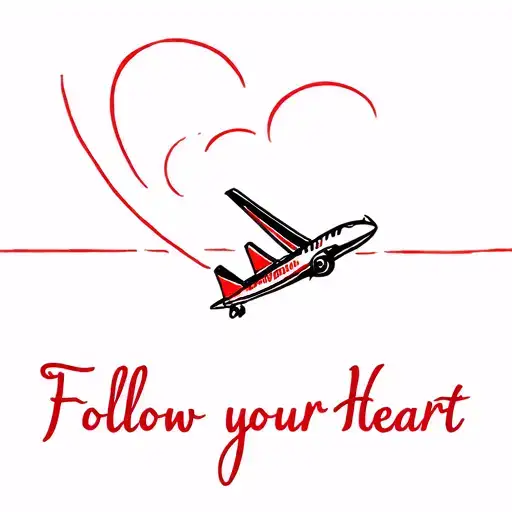 The Inscription Is A Sketch Of The Tattoo Follow Your Heart With Red And Black And An Airplane