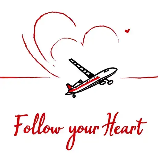 The Inscription Is A Sketch Of The Tattoo Follow Your Heart With Red And Black And An Airplane