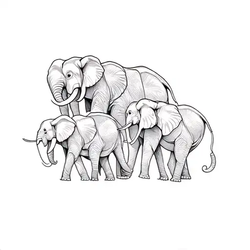 A Group Of Elephants