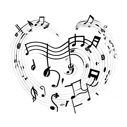 A Heart Made With Music Notes