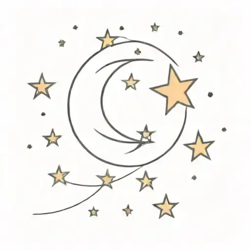 Stars And Moon Merging Together