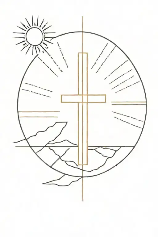 Cross And A Sun Shining